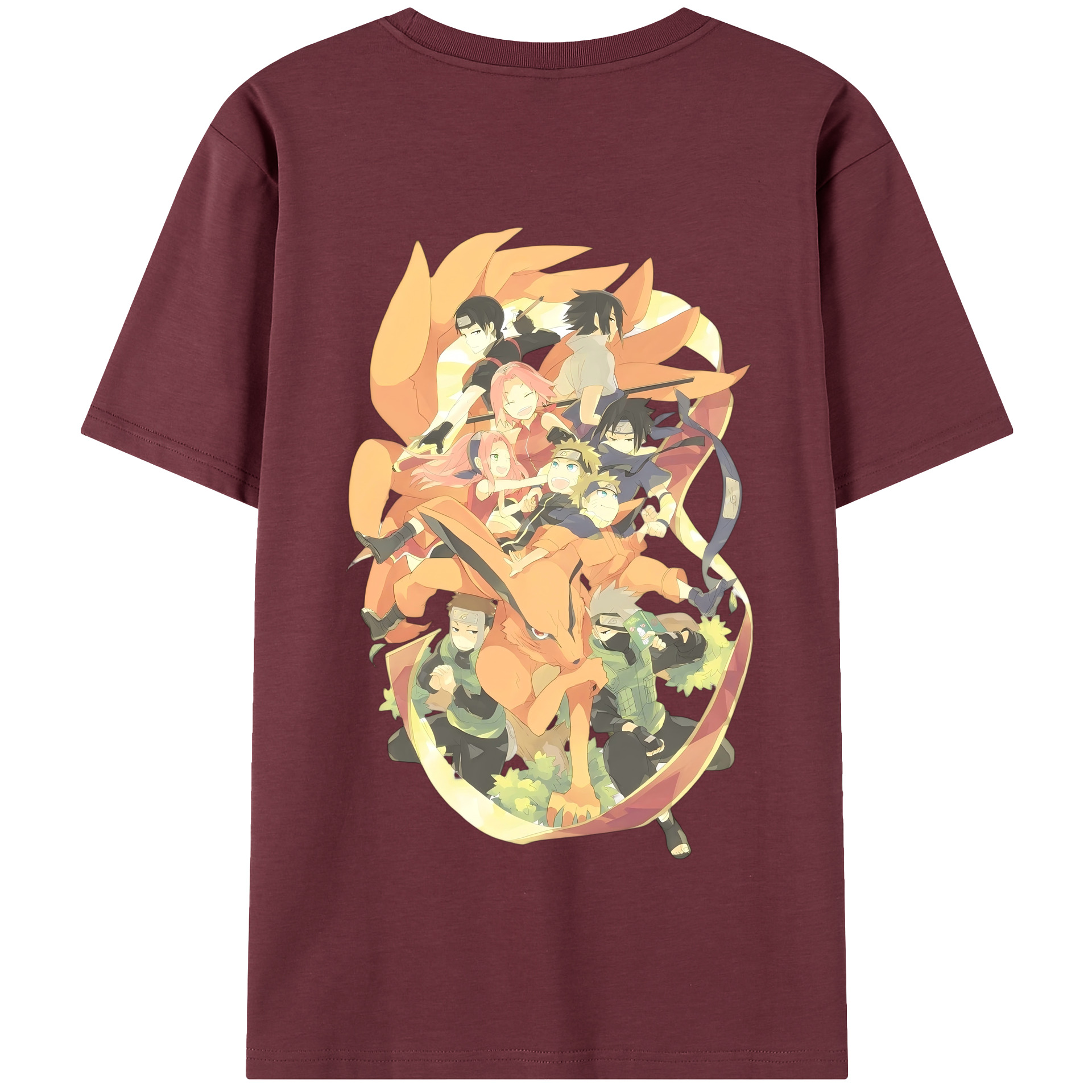 （画像用） NARUTO -ナルト- うずまき ナルト Uzumaki Naruto 綿100％半袖Tシャツ（背面プリント）